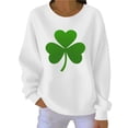 thumbnail image 3 of TaTaai Women's St. Patrick's Day Printed Round Neck Ribbed Long Sleeve Pullovers, Ribbed Fabric Casual All Match Comfort Tops Gift, 3 of 6