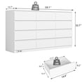 thumbnail image 3 of Resenkos Mid Century Modern 12 Drawer Dresser for Bedroom with Hidden Handle White, 3 of 5