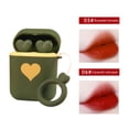 thumbnail image 4 of Lipstick Makeup Set 2Pc/Set Waterproof Long Lasting Velvet Moisturizing Lip Stain Earphone Dual Color Lip Gloss Primers Non Stick Cup Lip Make Up Gifts Kit For Girls,Green Color Lipstick, 4 of 6