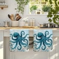 thumbnail image 4 of Octopus Blue Microfiber Kitchen Towel, Coastal Starfish Nautical Anchor Flower Soft Absorbent Dish Towels, Quick Drying Washable Dishcloths for Kitchen Cleaning, Drying Dishes, 18x28 Inches, 4 of 9