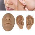 thumbnail image 4 of HUGFEGWE Silicone Ear Model Ear Nose Mouth Body Part Kit 3D Display Prop Teaching Tool for Piercing Practice (Deep Skin Color) CJ25311-12439, 4 of 9