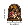 thumbnail image 3 of 2D Flat Jesus Wooden Key Holder with 4 Hooks, Religious Wall Mount Key Rack, Rustic Home Decor for Entryway Kitchen Bathroom, Personalized Christmas Birthday Gifts, 3 of 6