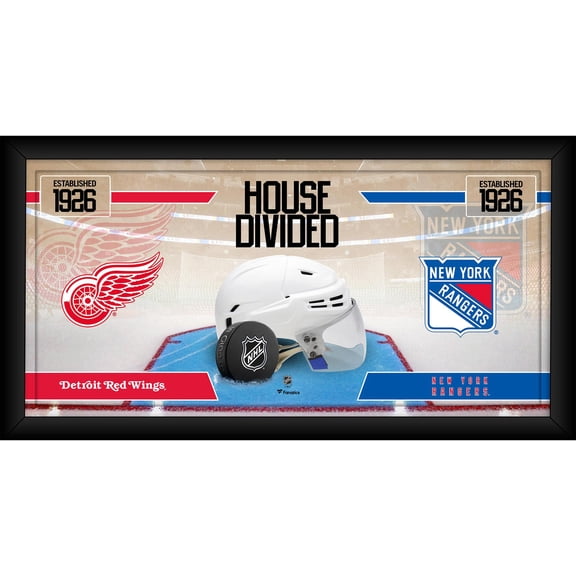 Detroit Red Wings vs. New York Rangers Framed 10" x 20" House Divided Hockey Collage