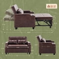 thumbnail image 6 of Ktaxon Sofa Bed, Bronzing Cloth Mechanical Pull-Out Loveseat, Convertible Couch for Living Room, Apartment Brown, 6 of 9
