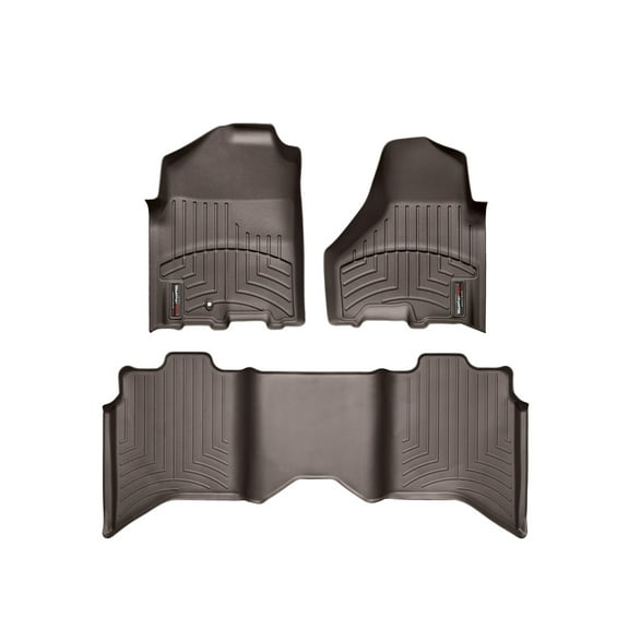 WeatherTech Custom Fit FloorLiners compatible with Ram Truck 1500, Ram 1500, Ram 2500/3500 - 1st & 2nd Row, Cocoa
