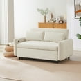 thumbnail image 2 of ARCTICSCORPION Modern Corduroy Pull-Out Bed Convertible Sleeper Sofa with 2 Throw Pillows, Beige, 2 of 9