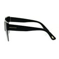 thumbnail image 3 of Womens Cropped Botton Half Horn Rim High Temple Chic Sunglasses Black Smoke, 3 of 4