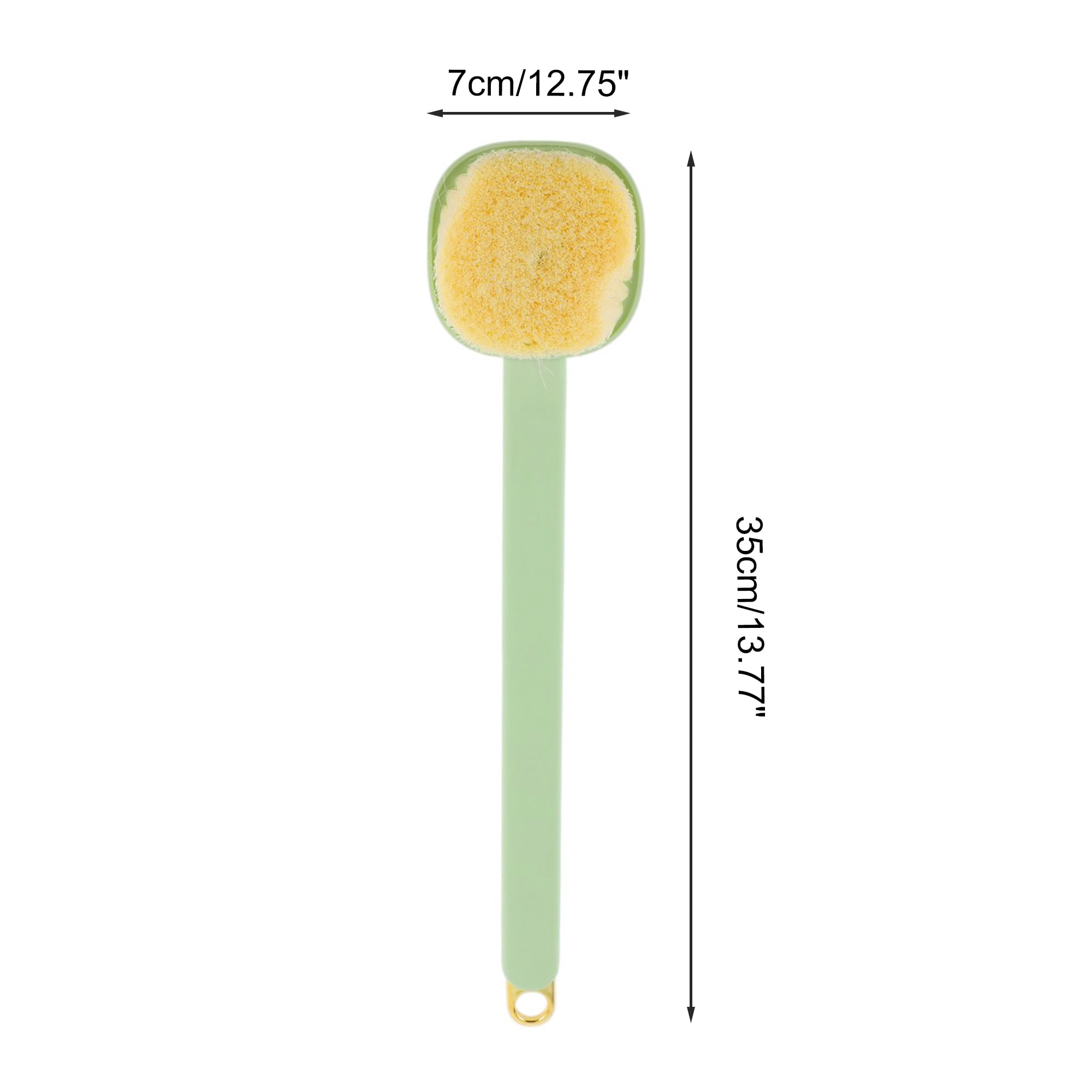 Unique Bargains Long Handle Bath Brush Body Scrubber 13.77"x2.75"x1.37" 1 Pc Green