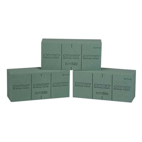 Oasis Wet Floral Foam Bricks - 3 X 4 X 9 (Three Pack)