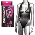 thumbnail image 3 of Radiance Glitter Rhinestone Deep V Bodysuit Lingerie, Open Back Mesh Bodystocking, 3 of 7