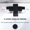 thumbnail image 5 of Waterfall Bathroom Faucet - 2 Handle 4 Inch Centerset Faucet for Lavatory Bathroom Sink, with cUPC Faucet Supply Line Hoses for Bathroom Restroom Vanity Lavatory, Matter Black, 5 of 9