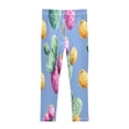 thumbnail image 2 of Girl's Legging Full-Length Colorful Print Tights For Dance Gym Everyday Wear Prickly Pear Fruit Vector, 2 of 8