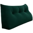 thumbnail image 1 of WOWMAX Large Bolster Triangular Reading Backrest Positioning Support Wedge Pillow Headboard for Day Bed Bunk Bed RV/Trailer with Removable Cover 39 Inches Velveteen Green, 1 of 7