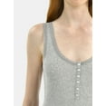thumbnail image 4 of No Boundaries Lace Cotton Henley Tank, Women's, 4 of 5