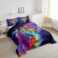 thumbnail image 5 of Cartoon Capybara King Comforter Set Watercolor Animal Bedding Set King Psychedelic Galaxy Stars Bedding Comforter Sets Rainbow Graffiti Duvet Set Trippy Nebula Cosmos Quilted Comforter, 5 of 7