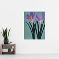 thumbnail image 4 of Two Purple Crocus Flowers Painting Simple Floral Living Room Extra Large XL Wall Art Poster Print, 4 of 5