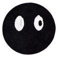 thumbnail image 3 of Alfombra redonda negra n.° 8 de felpa antideslizante y absorbente para sofá cama, mesita de noche, dormitorio, 3 of 3
