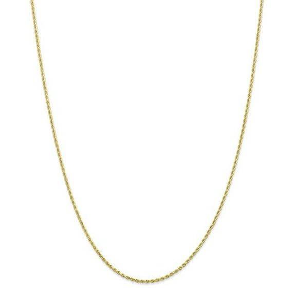 Primal Gold 10 Karat Yellow Gold 1.5mm Handmade Diamond-cut Rope Chain