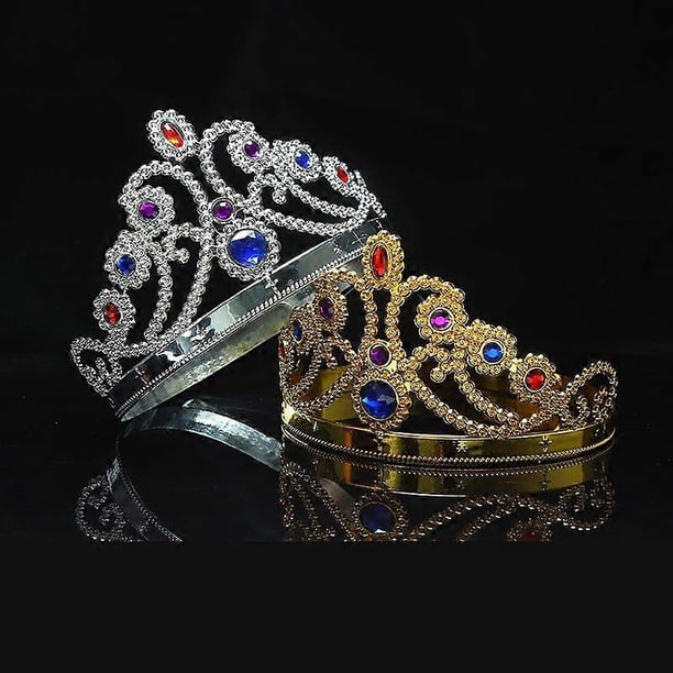 4pcs Prom King and Queen Crowns Birthday Wedding Halloween Costume Accessories for Theater Performances and Halloween Parties