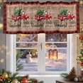 thumbnail image 5 of Valances for Windows Christmas Red Truck Rod Pocket Cafe Window Treatments Valance Curtains for Kitchen Bathroom Laundry Basement Windows 54"x18", 5 of 7
