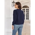 thumbnail image 5 of Women's Crew Neck Button Down Long Sleeve Cardigan for Women Classic Soft Ladies Cardigan Sweater Coat, 5 of 5