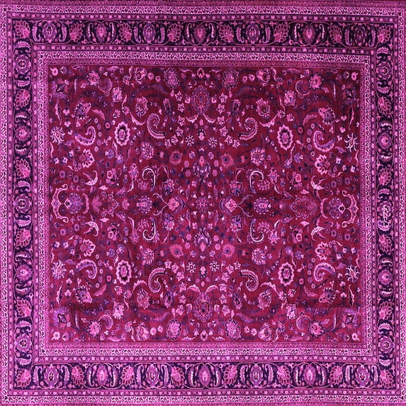 Ahgly Company Indoor Square Persian Pink Traditional Area Rugs, 5' Square