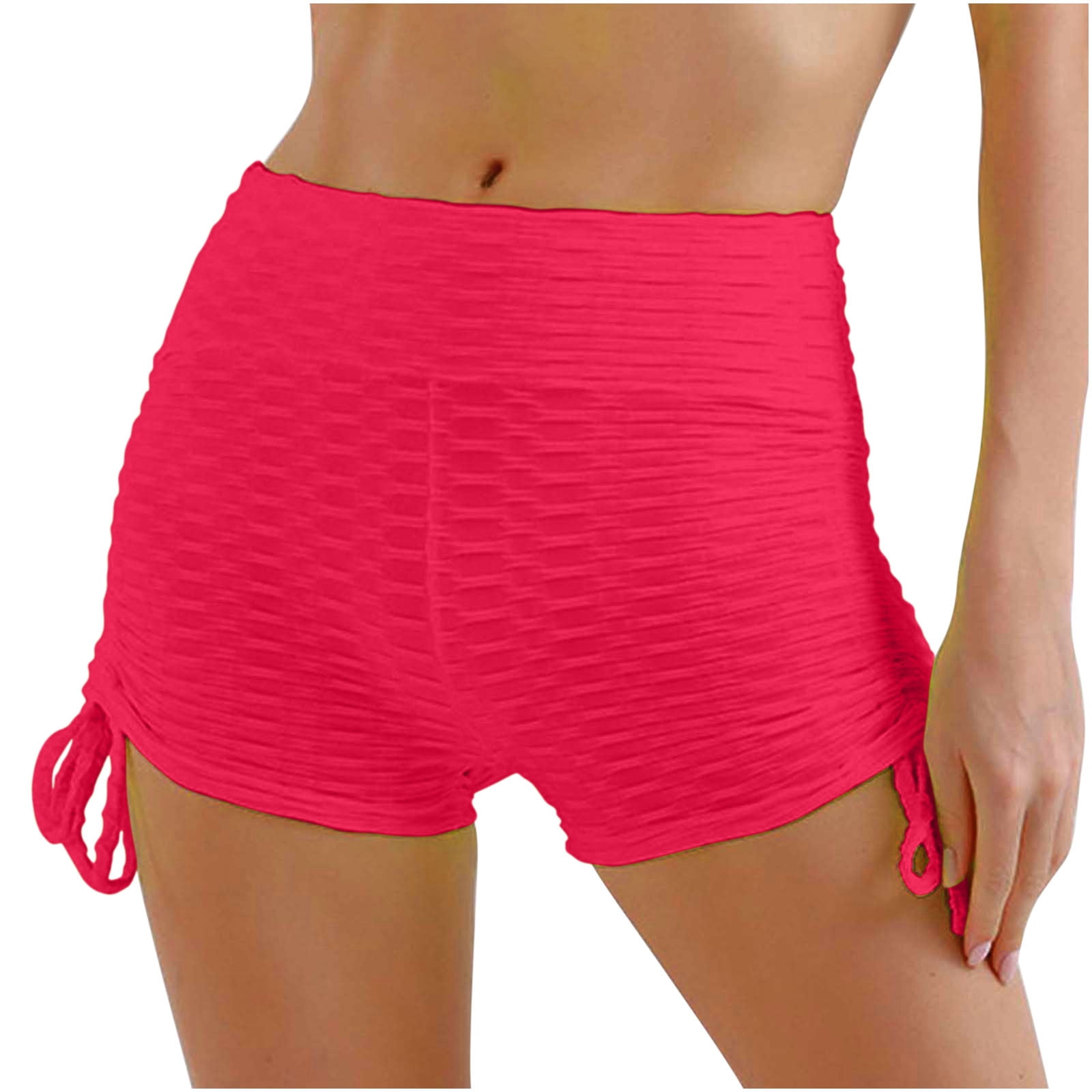 Hot Yoga Shorts for Women Side Tie Ruched Yoga Shorts Biker Shorts Women  Pack Women's Peach Sports Shorts Rib Cute Shorts for Women Summer Women's  Workout & Training Shorts Womens Work Put