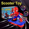 thumbnail image 5 of Spider-Man Scooter eléctrico Tumbling Stunt Car Spider-Man Boy Coche juguete educativo para (azul) (infracción no en los estantes) (fondo azul fondo enviado al azar), 5 of 5