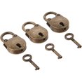 thumbnail image 1 of Candado Kathson, estilo antiguo, vintage, con llave (lote de 3), 1 of 7