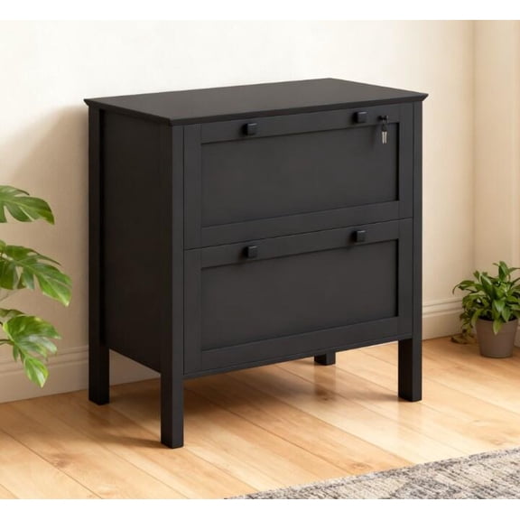 Office Desks File Cabinet,2 Drawer Filing Cabinet with Adjustable Hanging Bar,For Home and Office,Wooden Office Desks