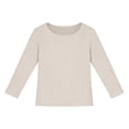 thumbnail image 3 of LIJCC Ribbed Round Neck Top, Children's Girl's T-Shirt, Slim Fit Casual Basic Top Long Sleeved Shirt Pullover(Beige,7-8 Years), 3 of 7
