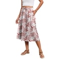 thumbnail image 2 of Fantaslook Womens Midi Skirts Elastic High Waist Boho Skirt Flowy Trendy Skirts with Pockets, 2 of 9
