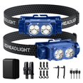 thumbnail image 1 of Linterna frontal keikuy 2 piezas LED recargable impermeable de 4500 lm, 1 of 9