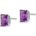 thumbnail image 2 of 14K White Gold 9X7mm Emerald Cut Amethyst Earrings (9 X 7) Made In United States xe68wam, 2 of 5