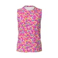 thumbnail image 6 of Lsque Colorful Donuts 1 Print Men's Cotton Blend Sleeveless Muscle Shirts (S-3XL)- Moisture Wicking, Odor Protection, UPF 30+,XX-Large, 6 of 8