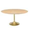 thumbnail image 1 of Modway Lippa 60" Round Wood Grain Dining Table in Gold Natural, 1 of 8