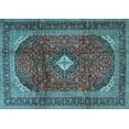 thumbnail image 1 of Ahgly Company Indoor Rectangle Medallion Light Blue Traditional Area Rugs, 6' x 9', 1 of 4