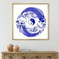 thumbnail image 2 of Designart 'Blue Chinoiserie Koi Fish II' Traditional Framed Canvas Wall Art Print, 2 of 5