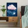thumbnail image 5 of Pink Cloud and Stars Canvas Painting， Suitable for Bedroom， Living Room， Nursery， Office， and Hallway Decoration., 5 of 8