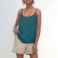 thumbnail image 2 of Womens Camisole Tank Tops Summer Trendy Name Built In Pads Seamless Loose Fit Inner Wear Outer Wear Slimming Effect Sleeveless Casual Basic Blouses Tank Shirt Dark Green XL, 2 of 4