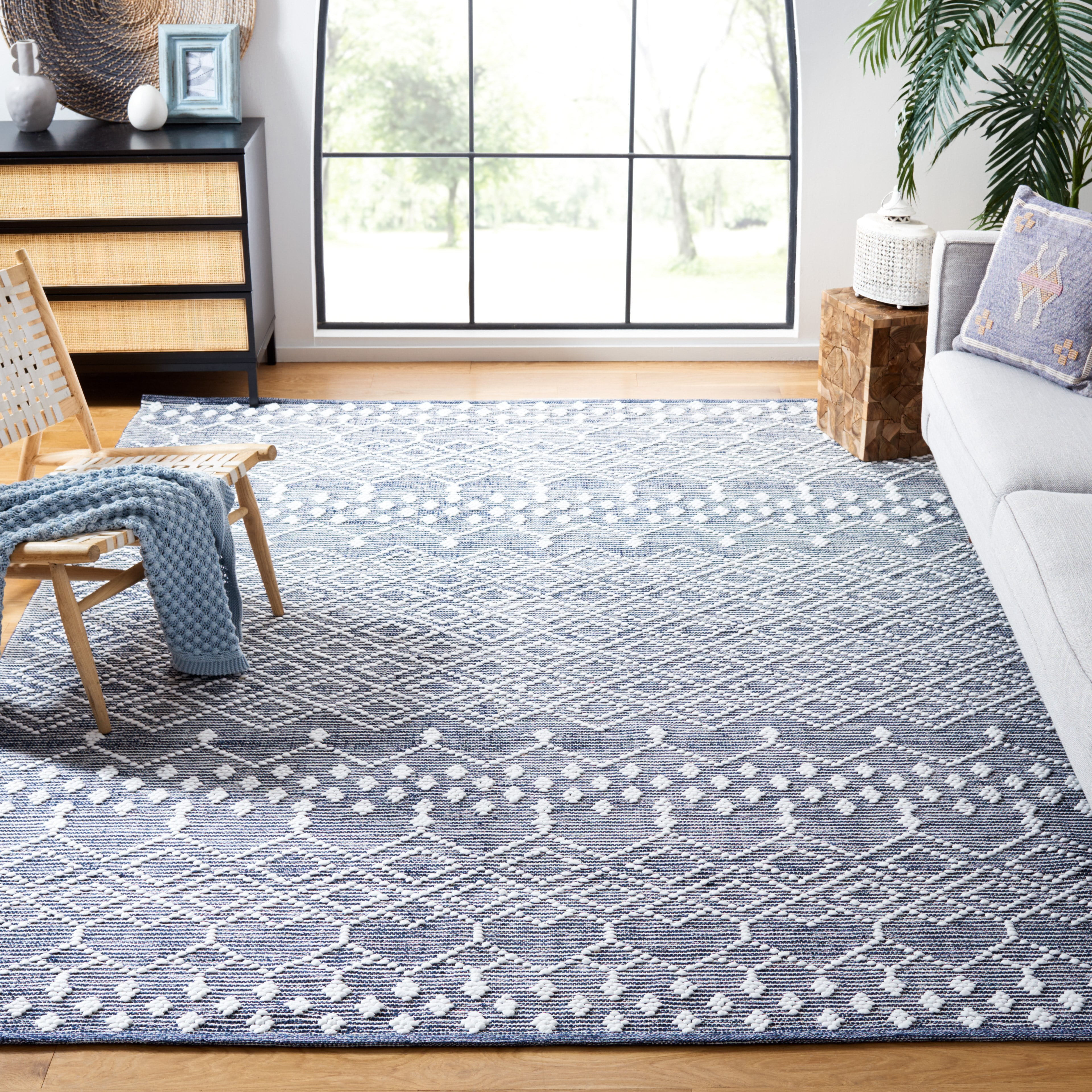 SAFAVIEH Natura Dashiell Geometric Area Rug, Charcoal/Ivory, 8' x 10'