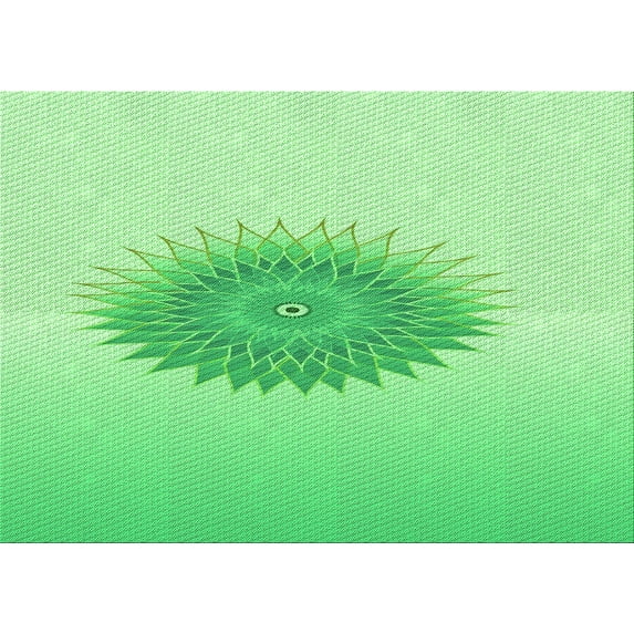 Ahgly Company Machine Washable Indoor Rectangle Transitional Jade Green Area Rugs, 3' x 5'