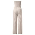 thumbnail image 5 of Women's Elegant Ruffle Lace Sleeveless Jumpsuit with Front Tie Detail and Medium Straight Leg Trousers, 5 of 5