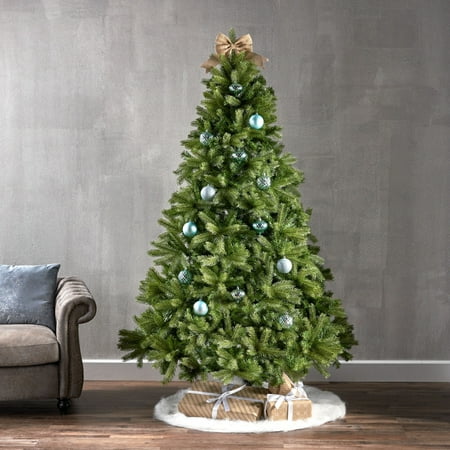 Storing Artificial Christmas Tree Christopher Knight Home 7-Foot Mixed Spruce Pre-Lit String Light or Unlit Hinged Artificial Christmas Tree by ()