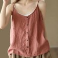 thumbnail image 2 of Tank Top for Women Linen, 2026 Summer Comfy Casual Loose Lightweight Sleeveless Shirts, Red 2XL, 2 of 8