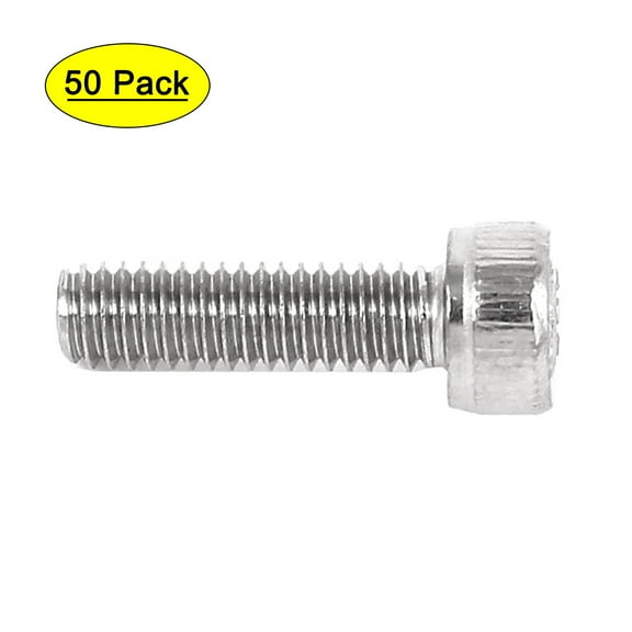 Unique Bargains M4x14mm 0.7mm Pitch Stainless Steel Bolts Socket Cap Head Hex Screws 50Pcs