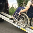 thumbnail image 4 of Ruedamann 10'L x 8.9" W Aluminum Wheelchair Ramp, Holds Up to 600lbs,Adjustable Three Section Telescoping Ramps for Home, Lightweight Portable Loading Ramp for Wheelchairs, 1 Set, 4 of 5