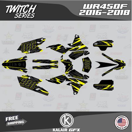 Kalair GFX Graphics Kit for Yamaha WR450F (2016-2018) Twitch Series