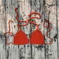 thumbnail image 2 of Womens Swim Tops Women's Solid Color Casual Hand Crocheted Swimsuit Bikini Top Orange M, 2 of 3