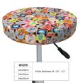 thumbnail image 4 of KLL Beach Life Round Bar Chair Cushion Cover 14 inch ,Bar Stool Protector with Elastic, Soft Washable, 4 of 6